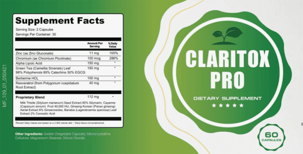 Claritox Pro Ingredients